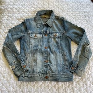 Madewell Distressed Denim Jean Jacket Women's Medium